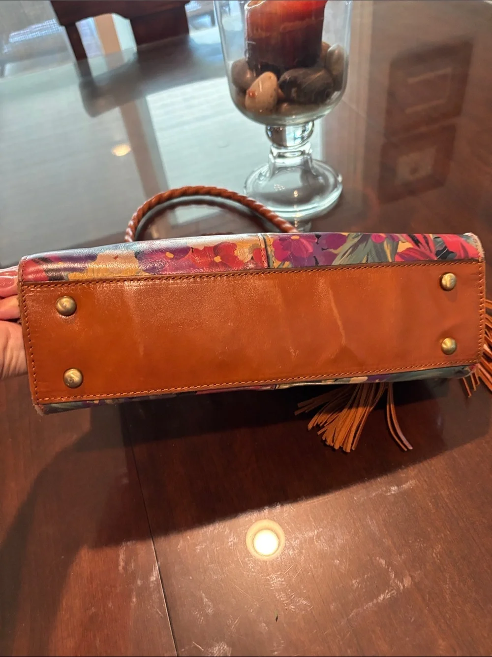 Patricia Nash Multi-Color Floral Leather-Trim Shoulder Bag
